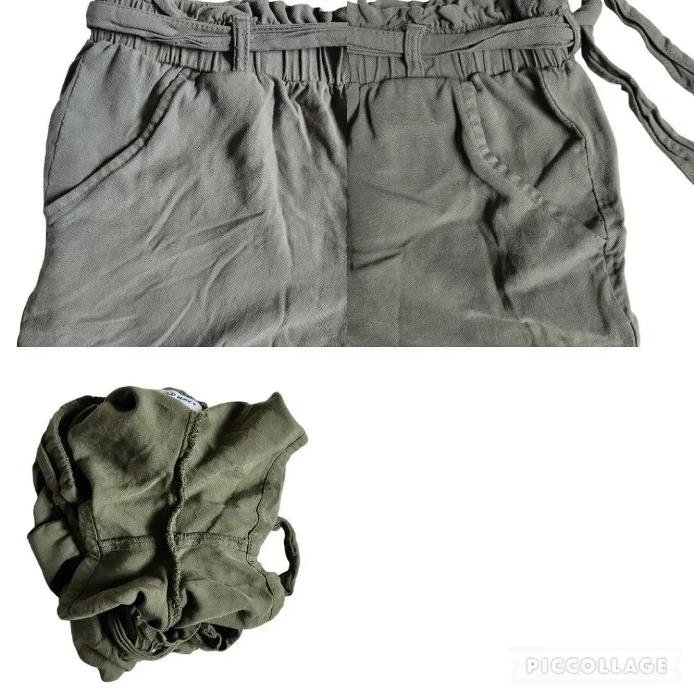 Old Navy olive green pull on belted shorts sz XL (14)